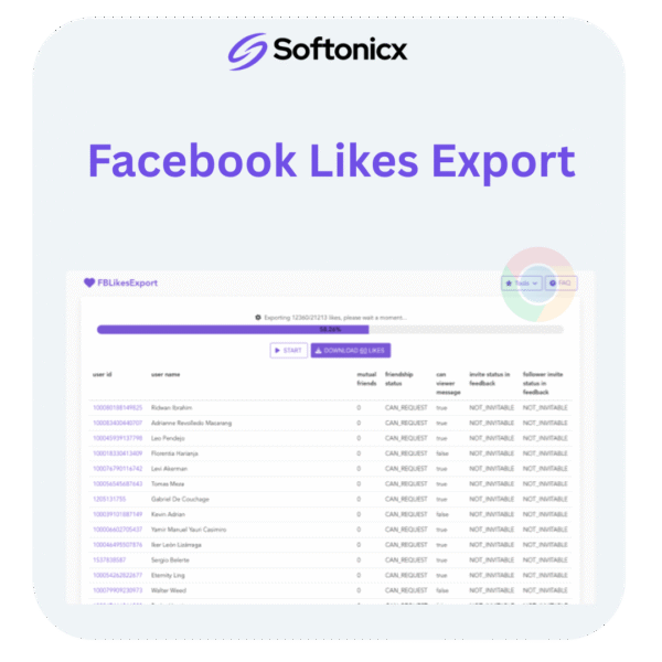 Facebook Likes Export